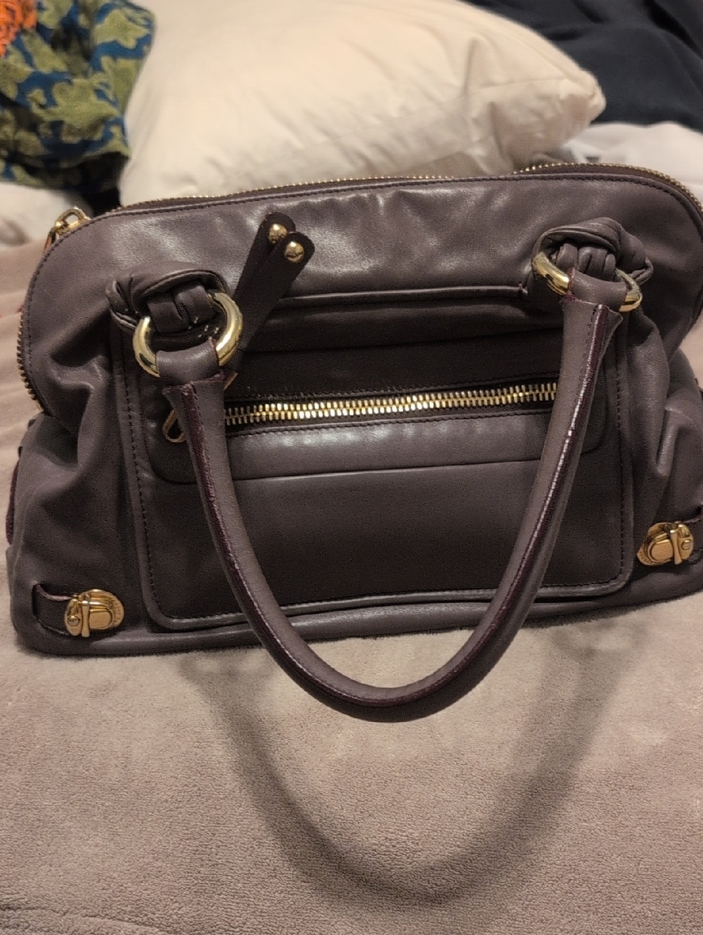 Marc Jacobs Large leather Mercer Satchel- Lavender With Gold Hardware